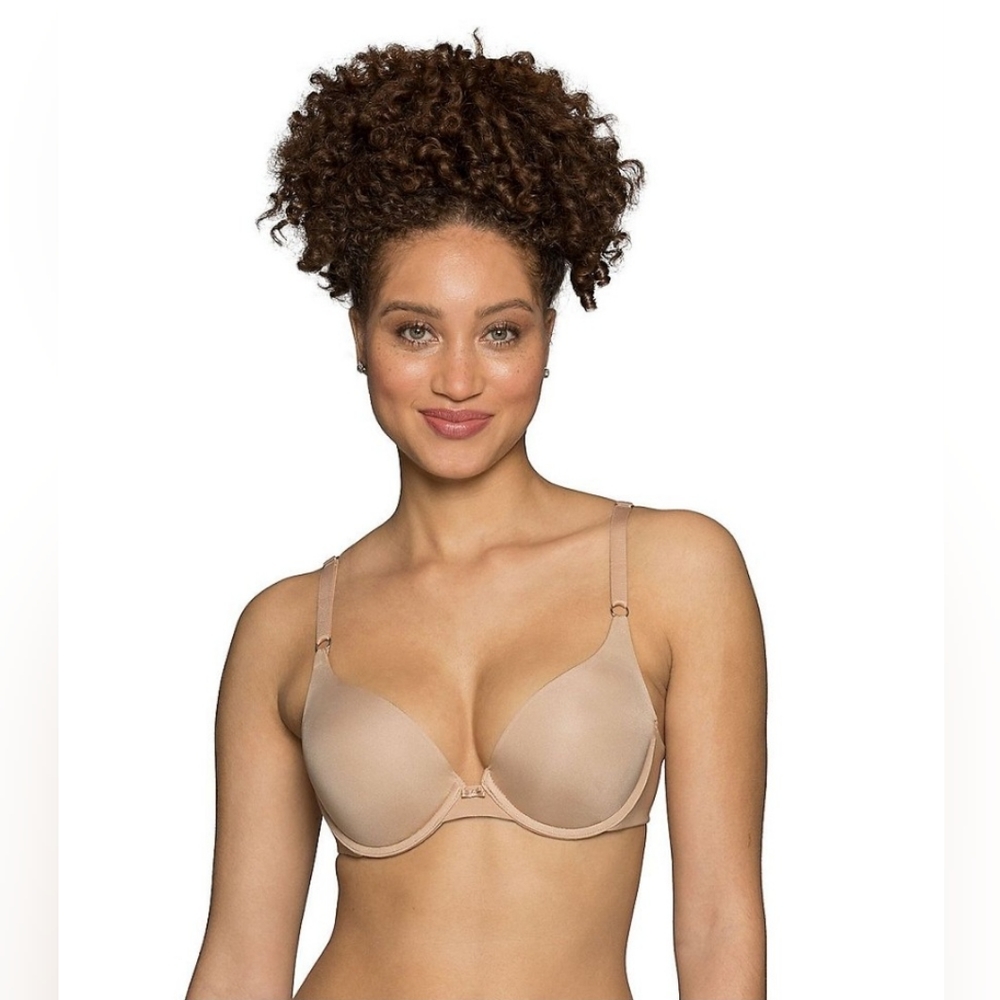 LILY OF FRANCE SENSATIONAL PUSH UP, CONVERTIBLE BRA 34C -  BEIGE LACE -
